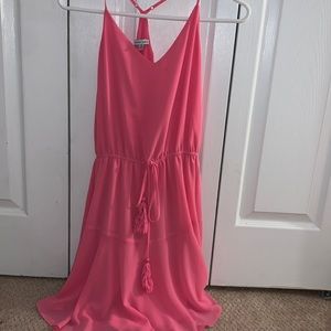 pink flowy dress